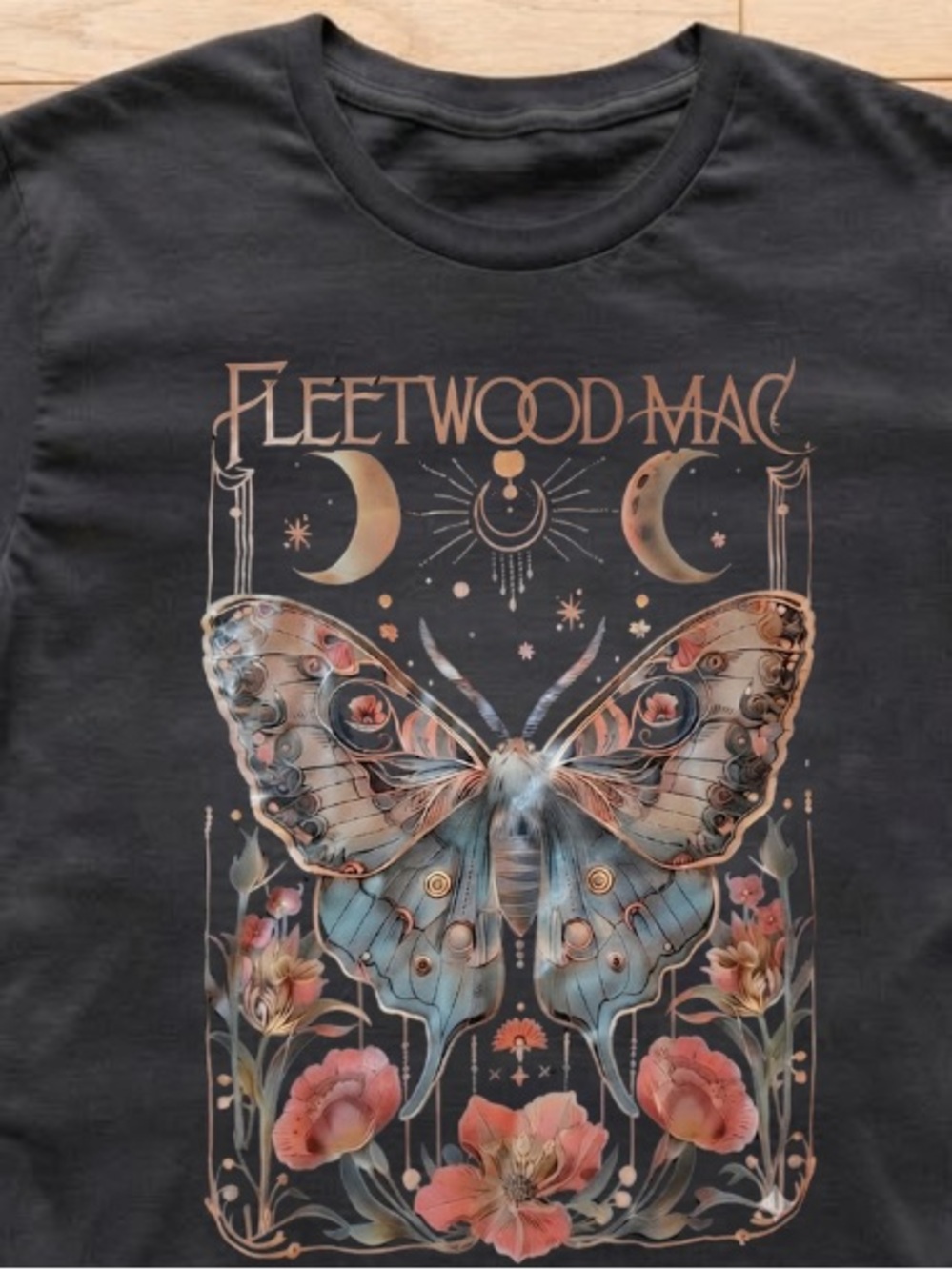 Fleetwood Mac Galaxy Luna Moth Tee |Bohemian | Celestial | Fleetwood Mac lovers - Picture 2 of 4